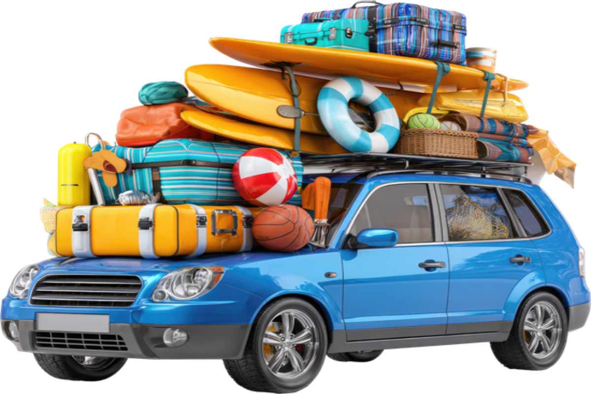 Car suspension stressed due to overloading, causing damage to springs and poor handling