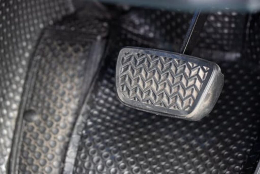 Car brake pedal lock safety feature preventing unauthorized use