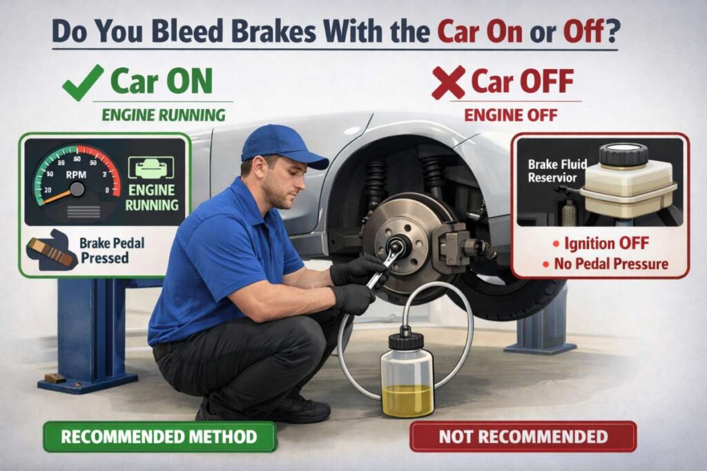 Do You Bleed Brakes With the Car On or Off