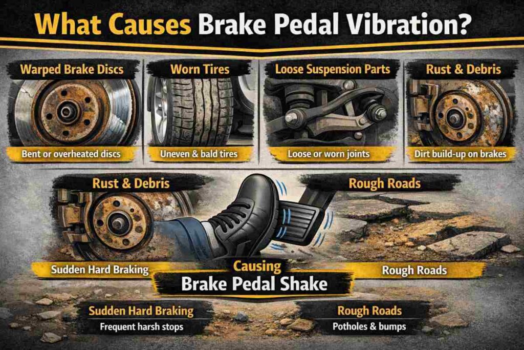 What causes brake pedal vibration