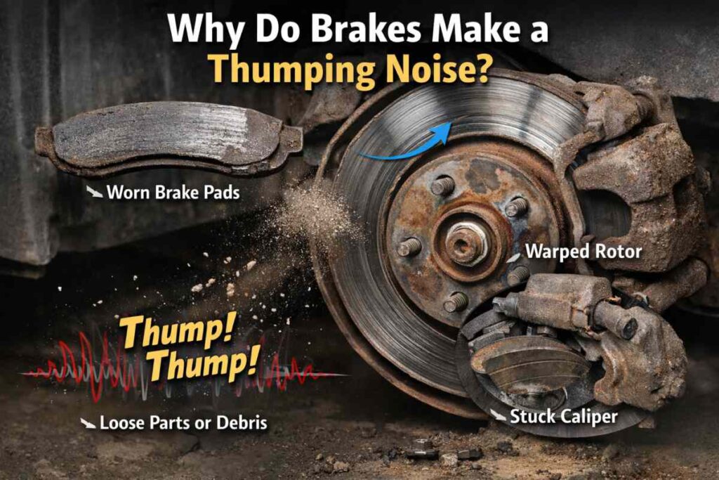 Why do brakes make a thumping noise?
